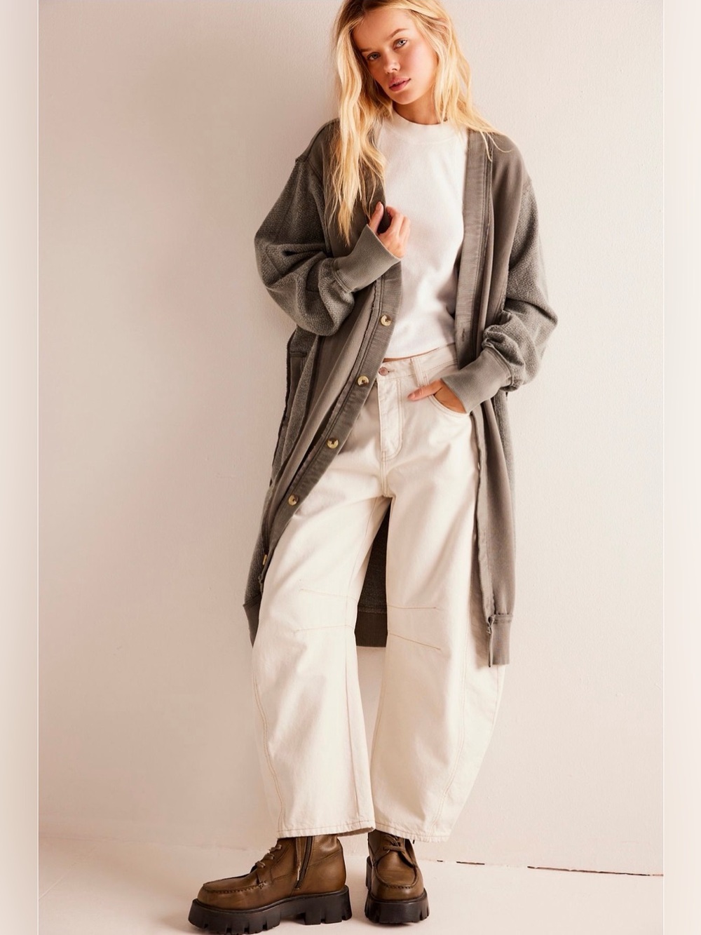 We the free free people dreamy blue cardi- quiet grey NWT $148 XS *see color* - Picture 3 of 8